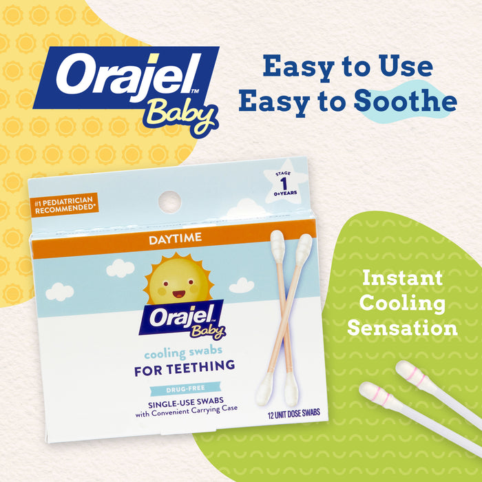 Orajel Baby Non-Medicated Cooling Swabs for Teething - 12Ct