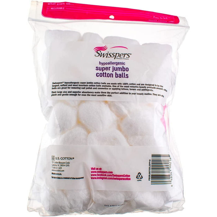 Swisspers Super Jumbo Cotton Balls - 70 Ct