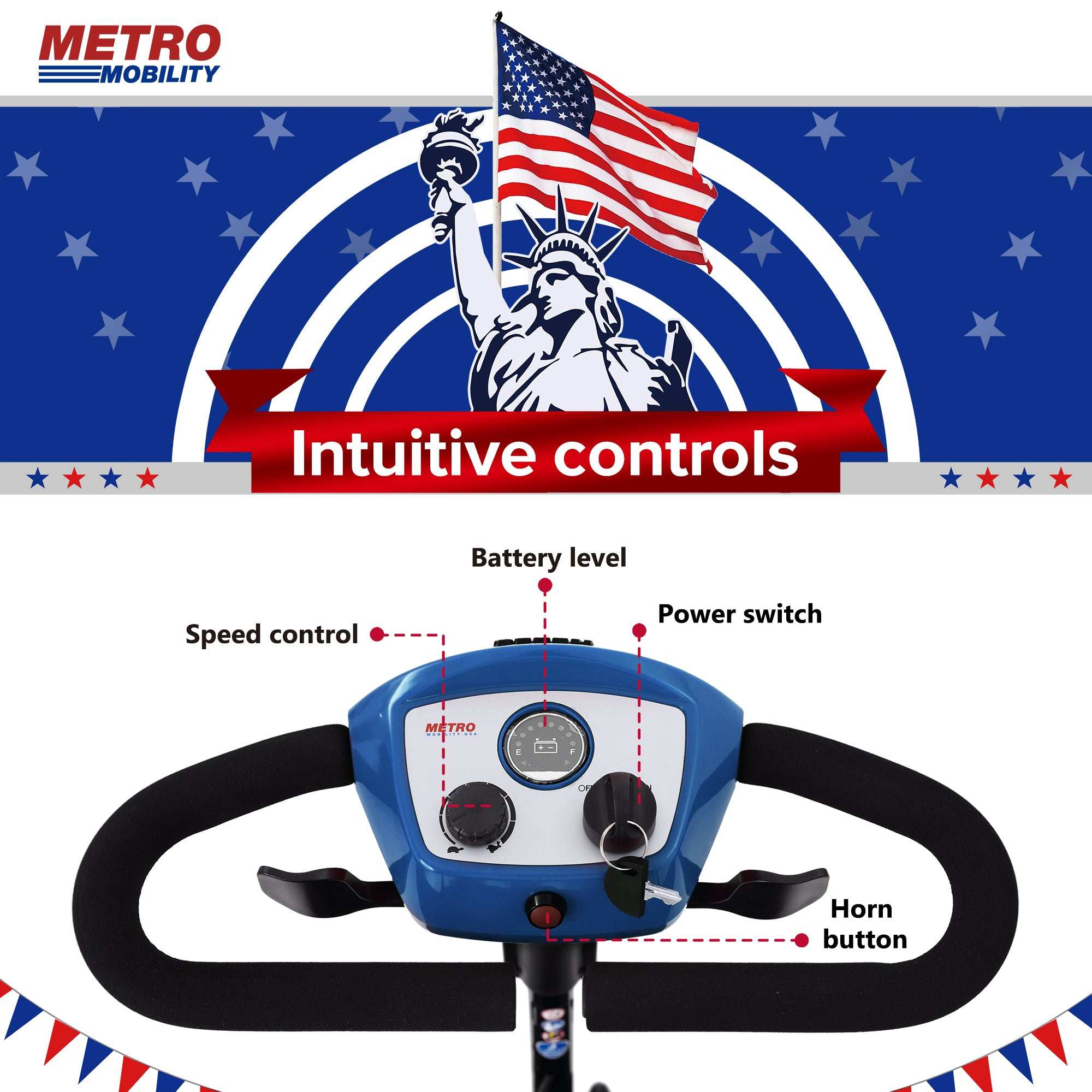 Metro Mobility M1 Lite Series 4-Wheel Travel Mobility Scooter