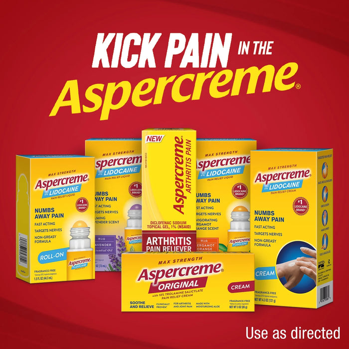 Aspercreme Lidocaine Fragrance-Free Pain Relief Roll-On