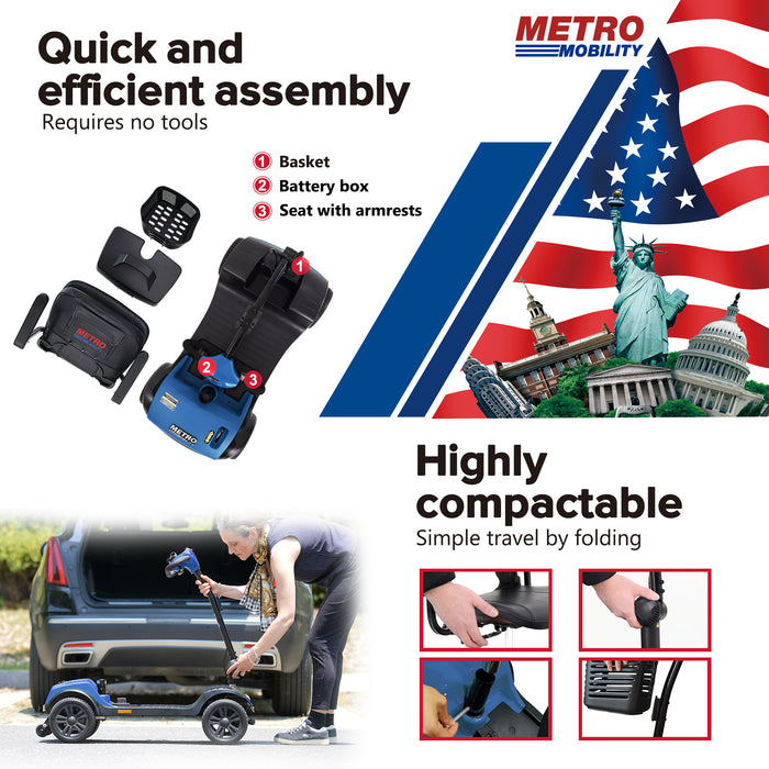 Metro Mobility M1 Lite Series 4-Wheel Travel Mobility Scooter