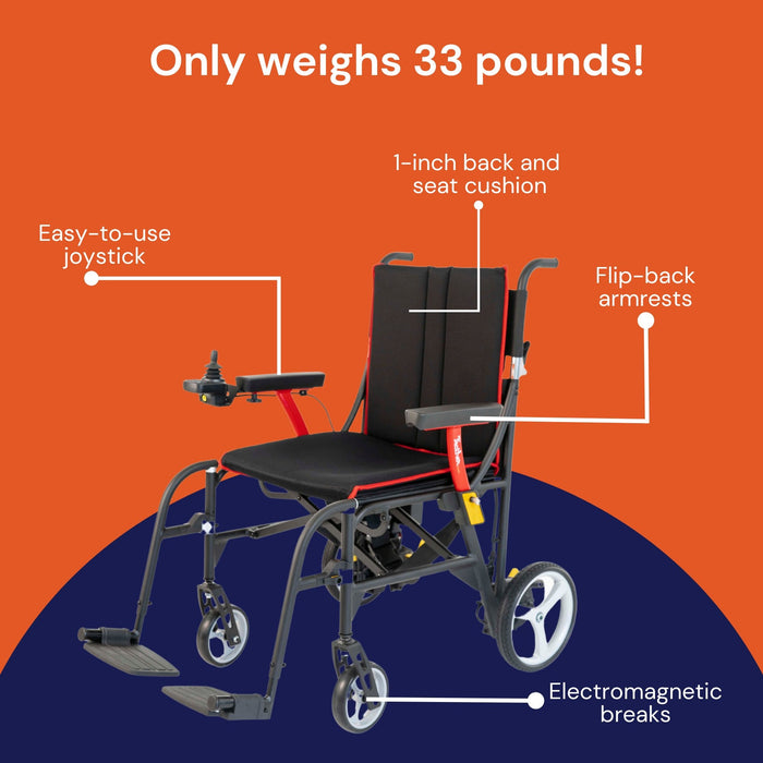 Feather Lightweight Carbon Fiber 29X Power Chair World's Most Lightweight ONLY 33 lbs