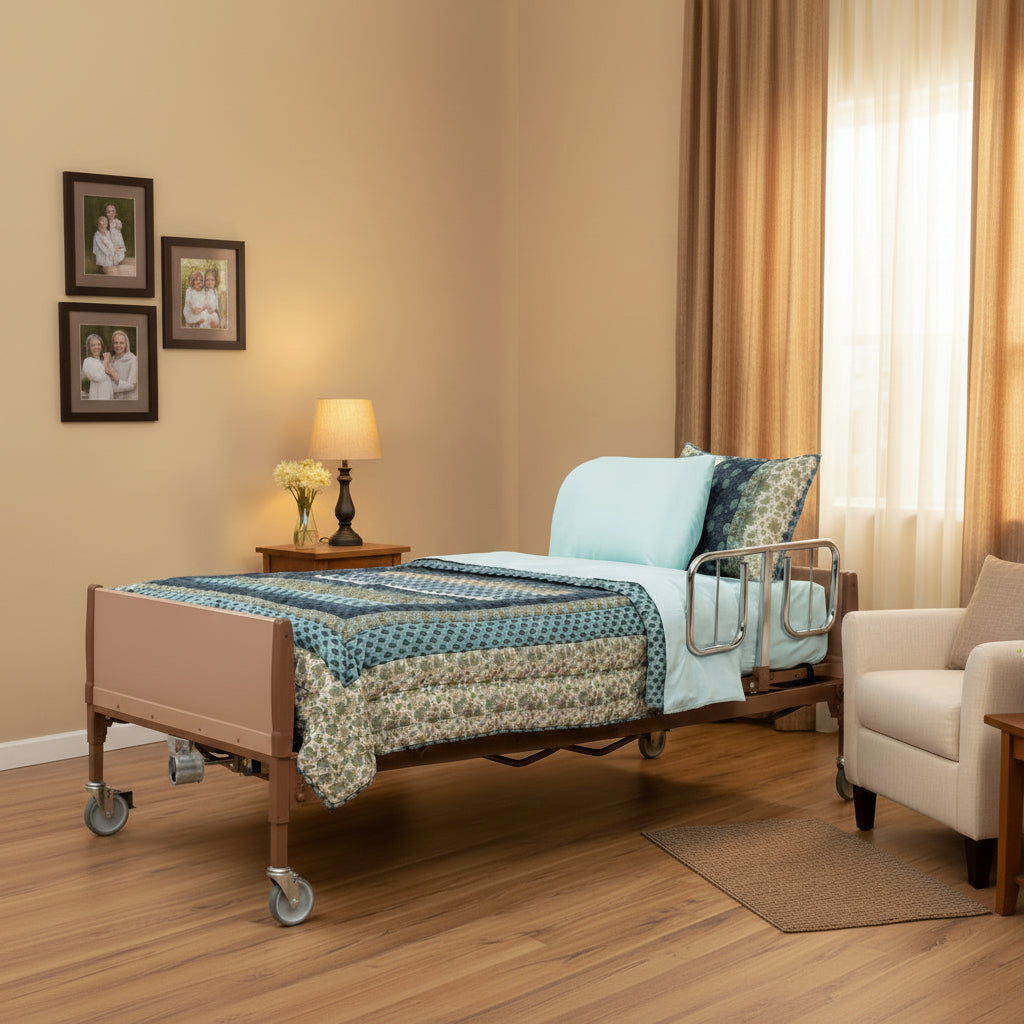 Invacare Bariatric Hospital Bed Package with Mattress and Rails