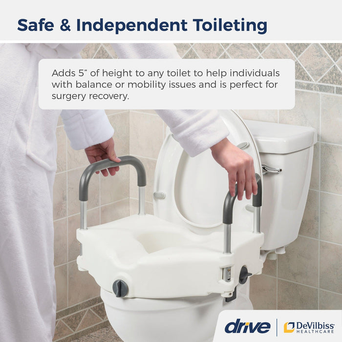 Drive Medical PreserveTech Secure Lock Raised Toilet Seat - 5" Height - Shop Home Med