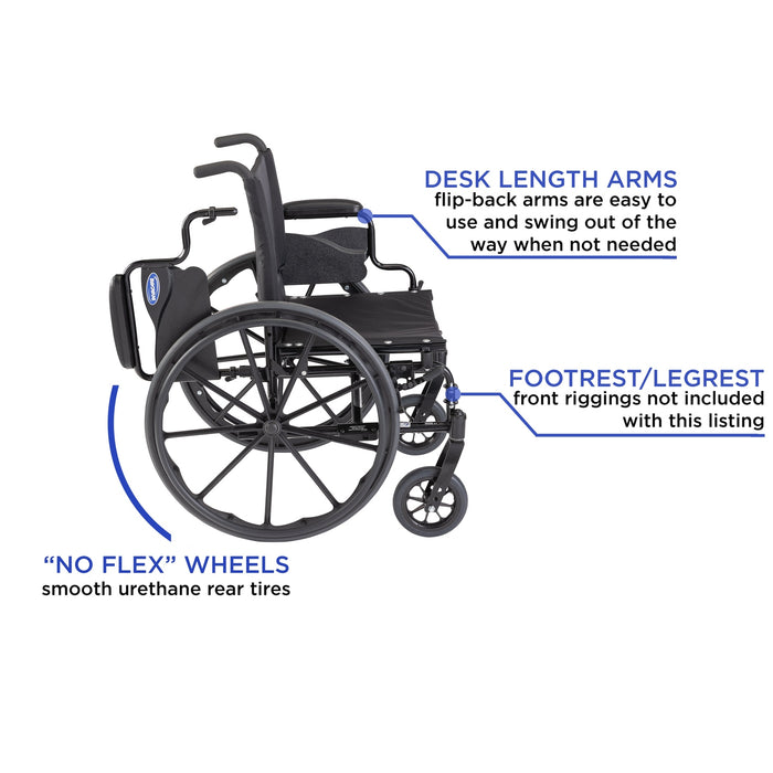 Invacare 9000XT Wheelchair with Fixed Height Space-Saver Arms