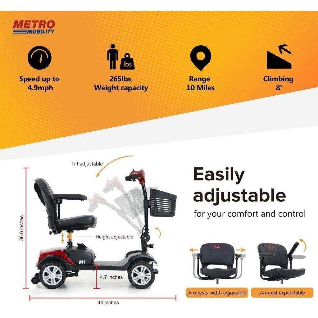 Metro Mobility M1 Series 4-Wheel Travel Mobility Scooter - Shop Home Med