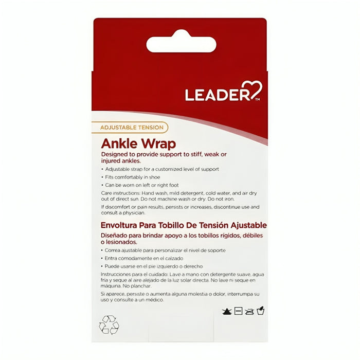 Leader Adjustable Tension Ankle Wrap - Black