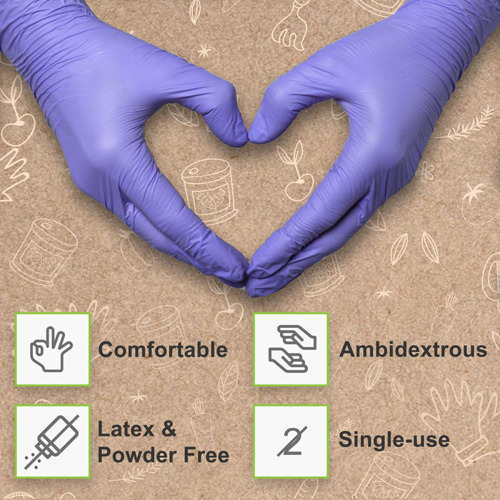 FifthPulse Biodegradable Disposable Nitrile Gloves Violet – 150 Count - Shop Home Med