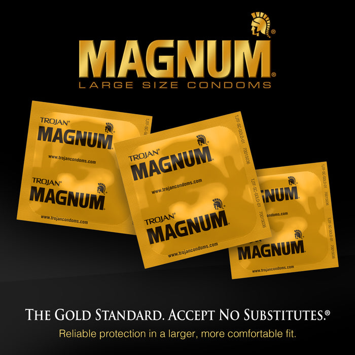 Trojan Magnum XL Large Size Lubricated Condoms - 12 Ct