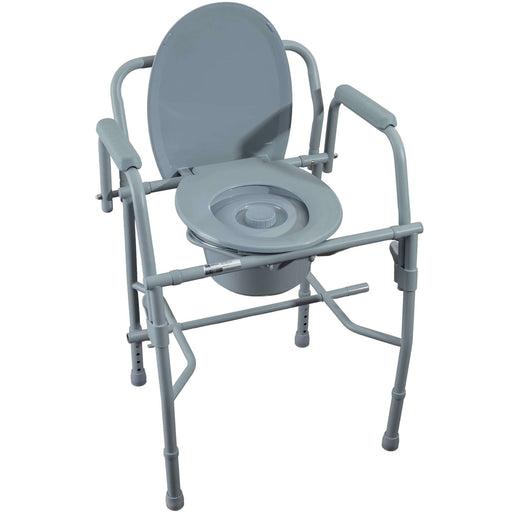 Medacure Adjustable Drop Arm Folding Bedside Commode Chair