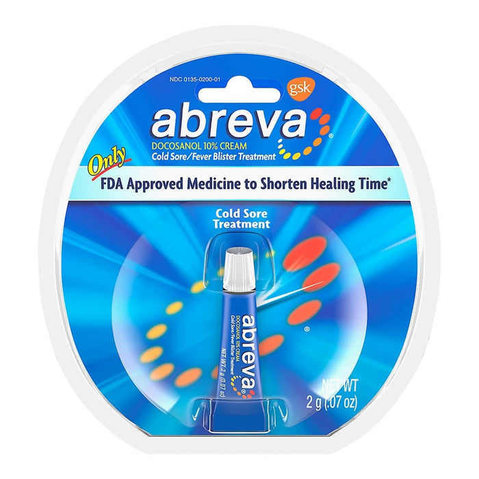 Abreva Docosanol 10% Cream Cold Sore & Fever Blister Treatment