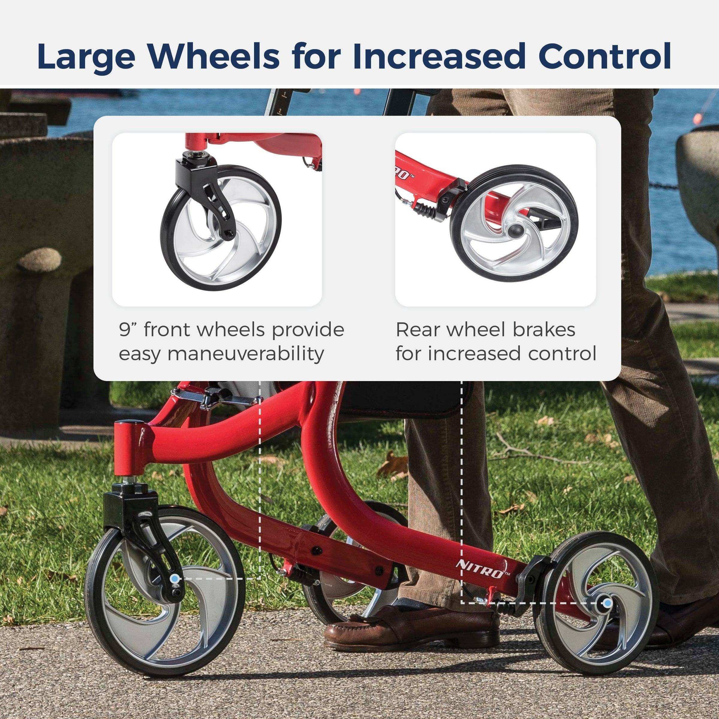 Drive Medical Nitro Euro Style 3-Wheel Rollator Rolling Walker - Shop Home Med