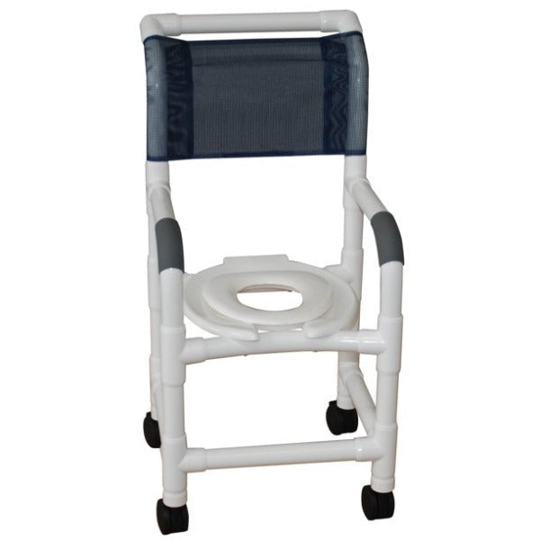 MJM International Shower PVC Chair with Deluxe Elongated Front Soft Seat