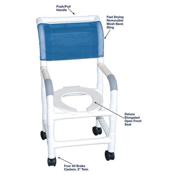 MJM International Small Adult/Pediatric PVC Shower Chair Open Front Seat