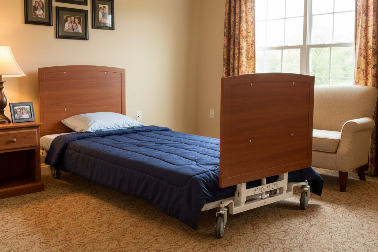 Med-Mizer AllCare Floor Level Low Hospital Bed