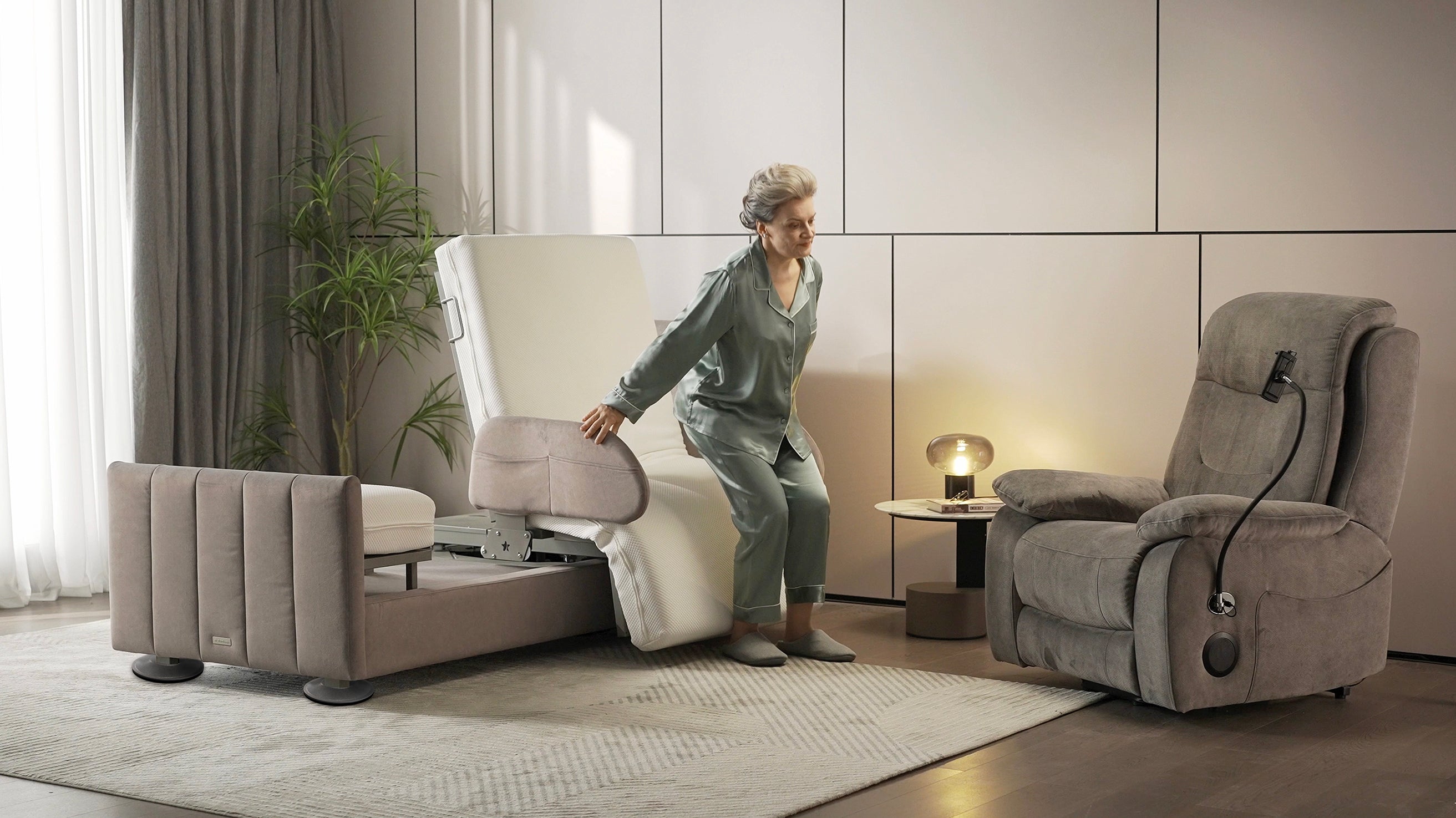Arlo Rotating Bed with 90° Swivel Exit and Adjustable Head & Foot