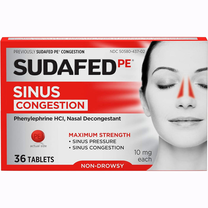 Sudafed PE Maximum Strength Sinus Congestion Relief Tablets