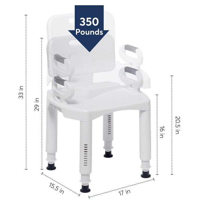 Drive Medical Premium Series Shower Chair with Back and Arms - Shop Home Med
