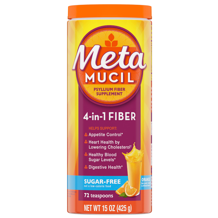 Metamucil Psyllium Fiber Supplement Powder Sugar Free Orange