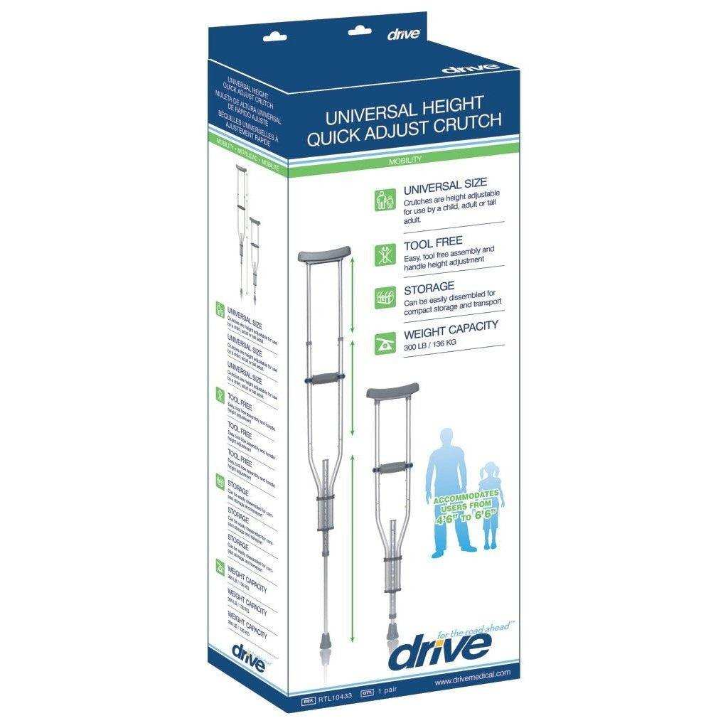 Drive Medical Knock Down Universal Aluminum Crutches - 1 Pair - Shop Home Med