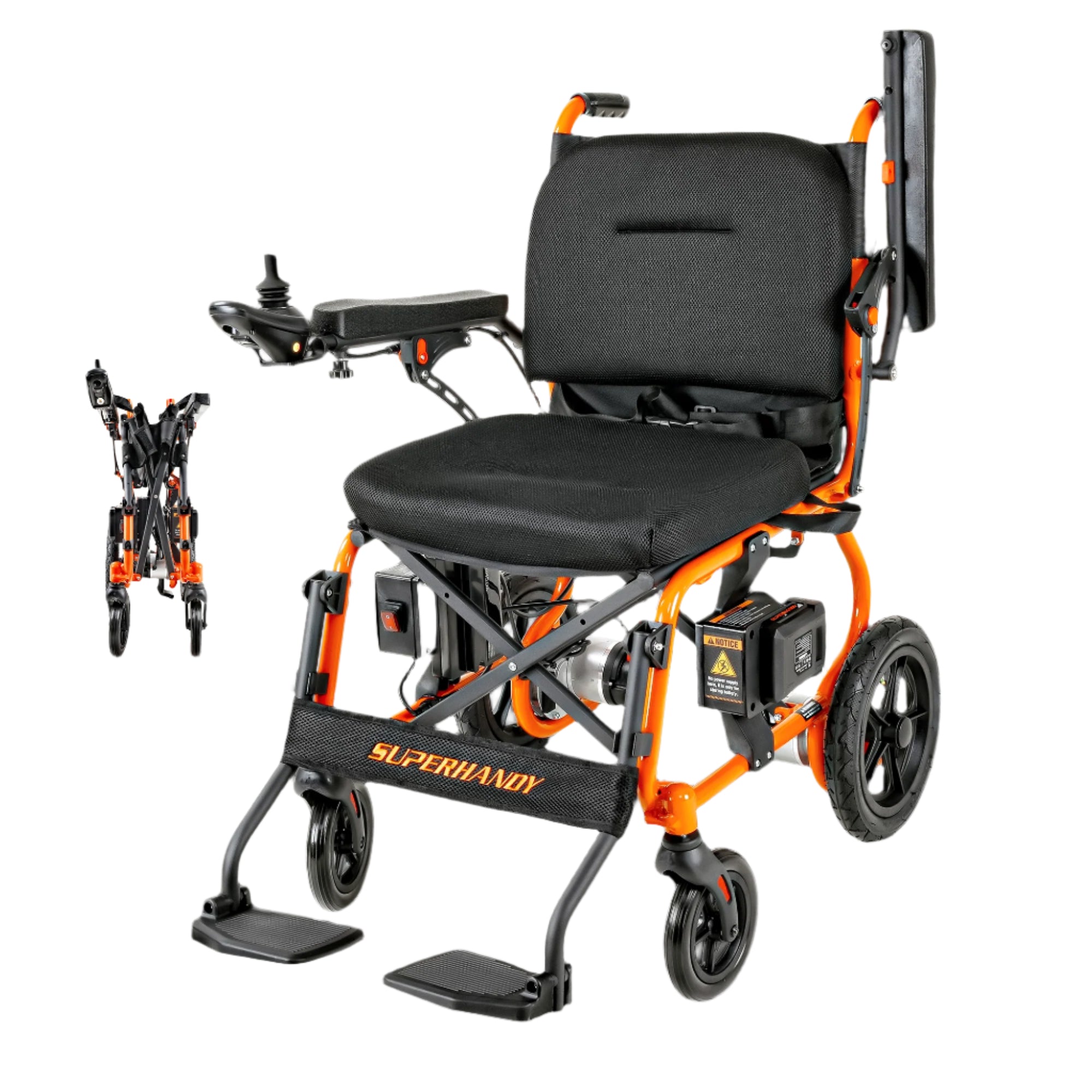 SuperHandy GoRide 2 Electric 330 Lbs Capacity 48V 2Ah Battery Portable Wheelchair