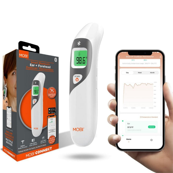 Mobi Smart DualScan Ear and Forehead Bluetooth Thermometer