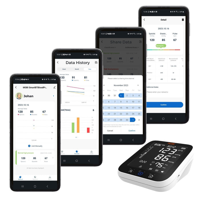 Tensiómetro de brazo con Bluetooth y brazalete ajustable Mobi Smart