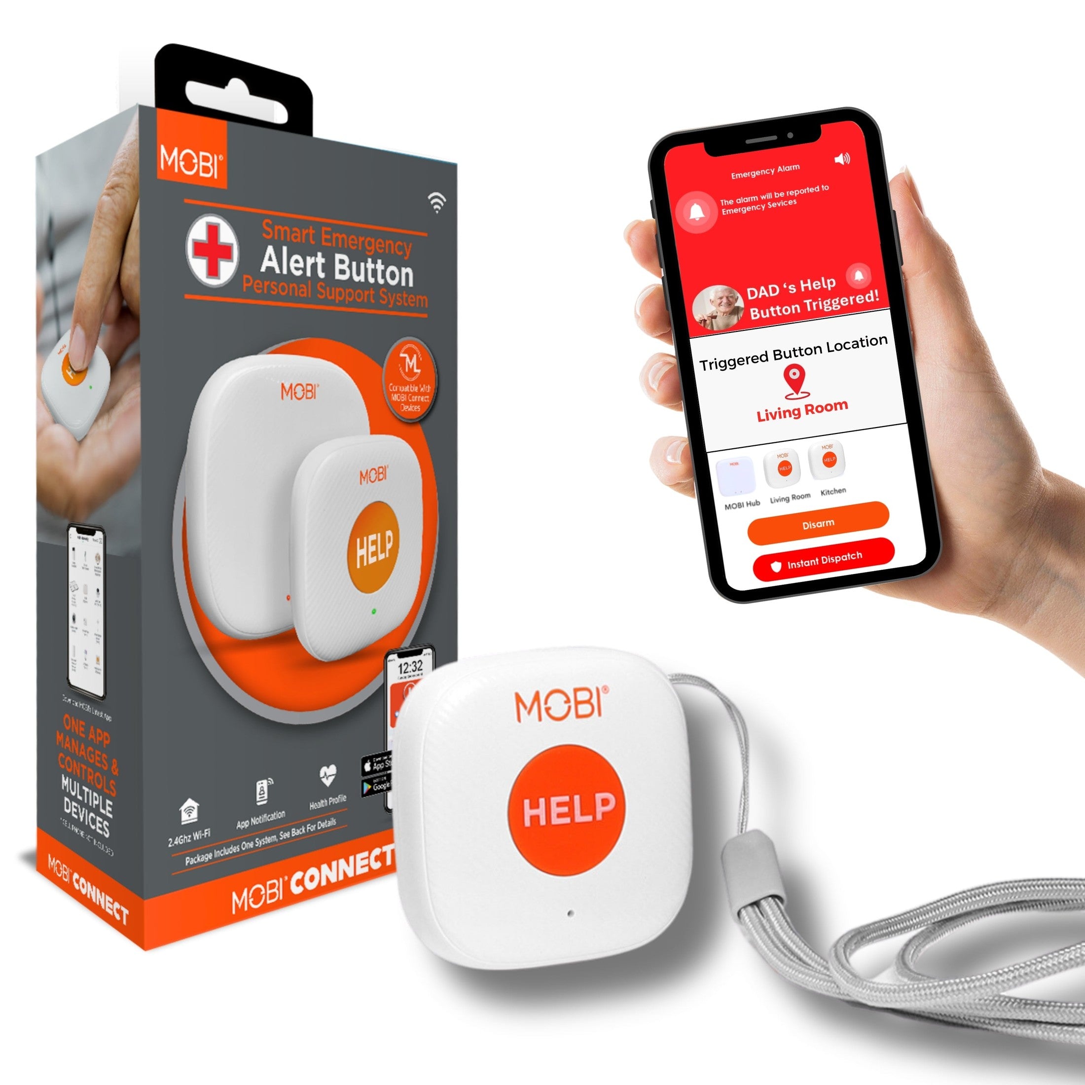Mobi Smart Emergency Alert Button Personal Support System