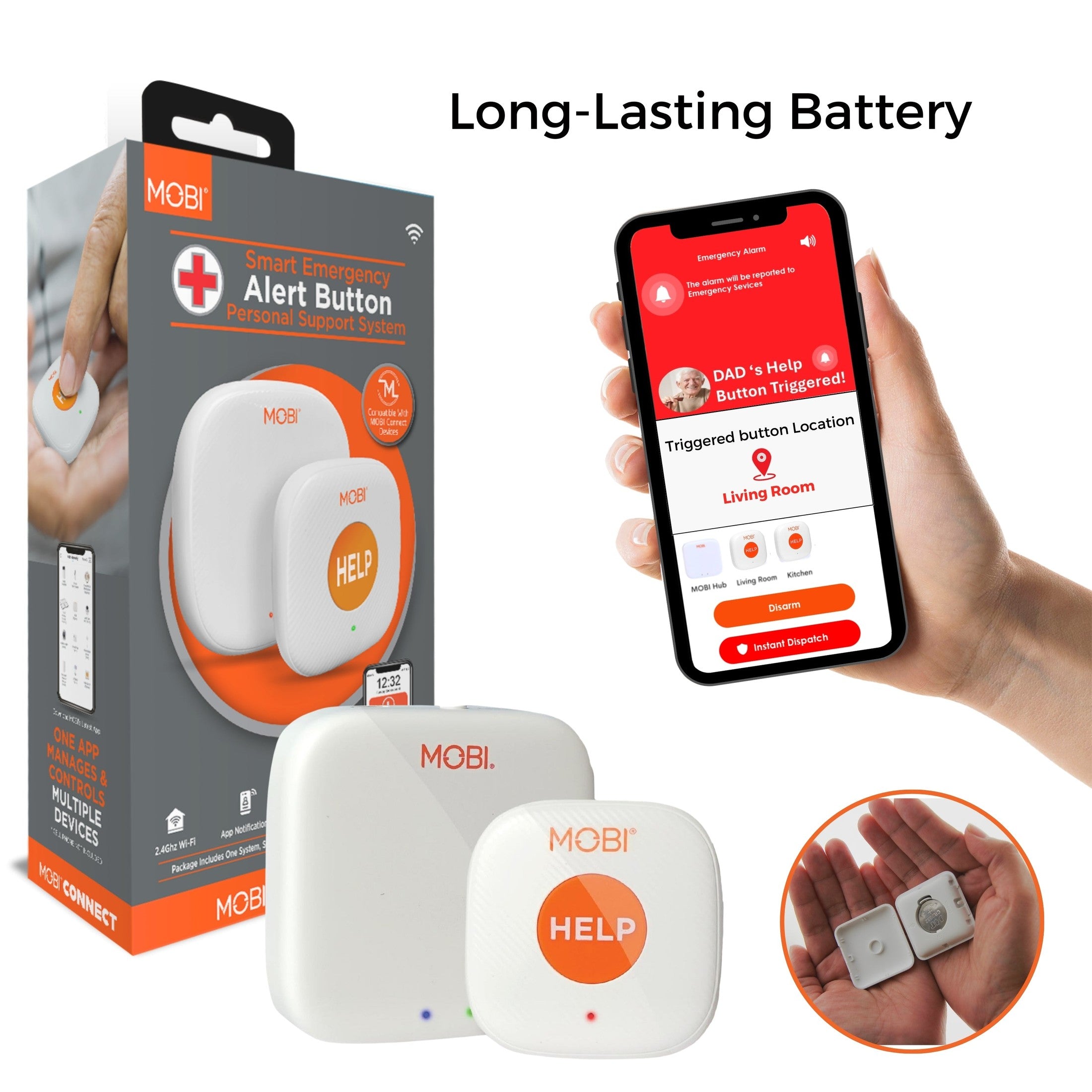 Mobi Smart Emergency Alert Button Personal Support System
