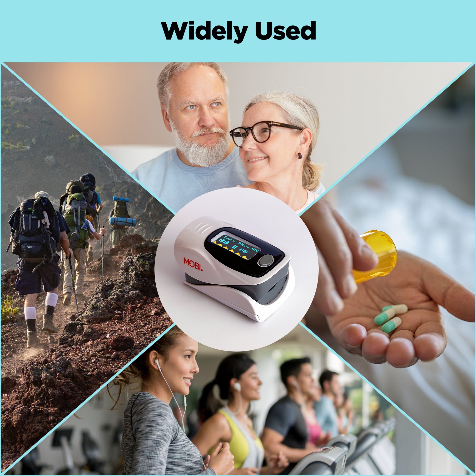 Mobi Smart Finger Tip Pulse Oximeter Blood Oxygen Monitor