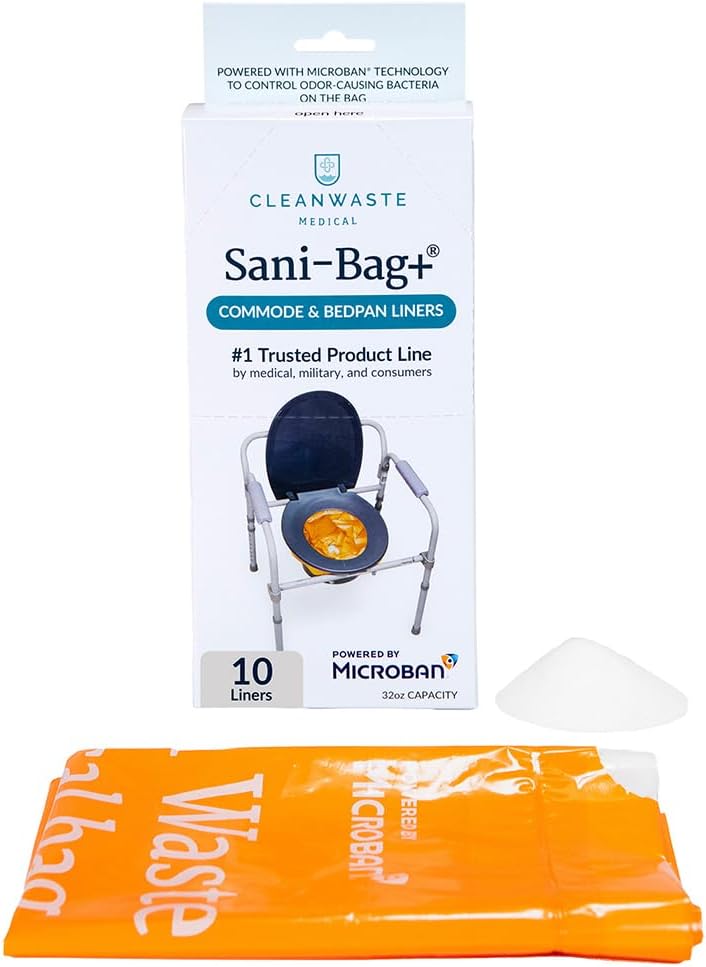Cleanwaste Sani-Bag+ Medical Grade Commode Liners with Microban