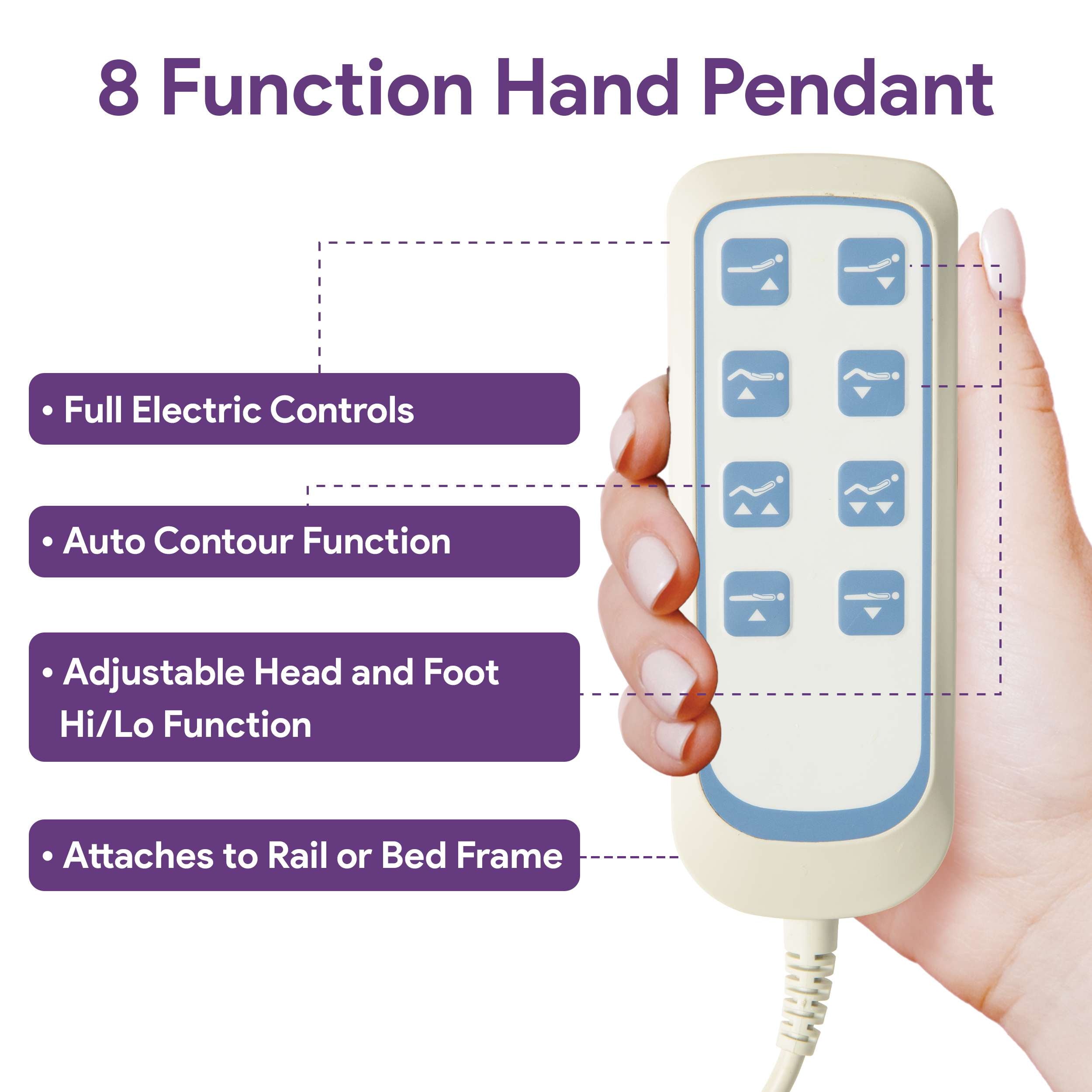 Ultra Low Electric Hospital Bed with Qbar Rails