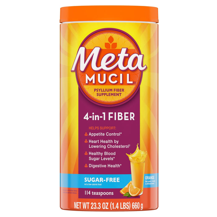 Metamucil Psyllium Fiber Supplement Powder Sugar Free Orange