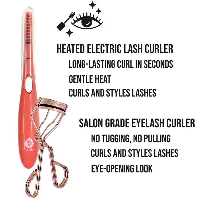 Pursonic Eyelash Curler & Heated Eyelash Curler with Comb Bundle