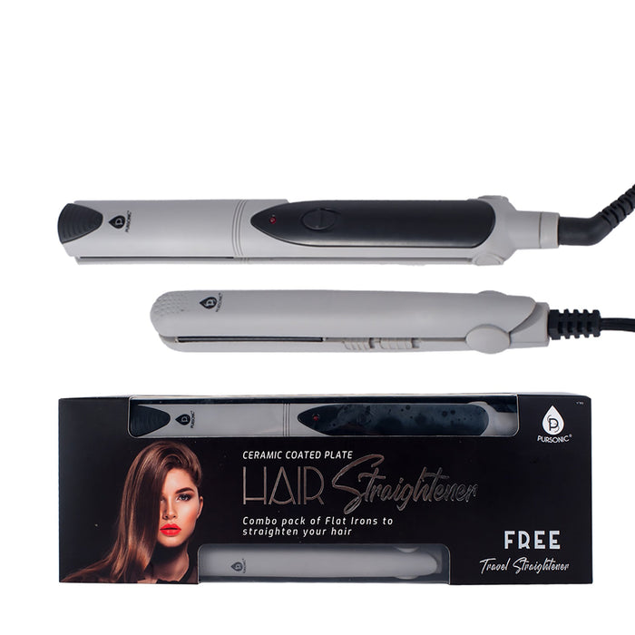 Pursonic Professional Salon Quality Flat Iron Hair Straightener With A Free Travel Straightener