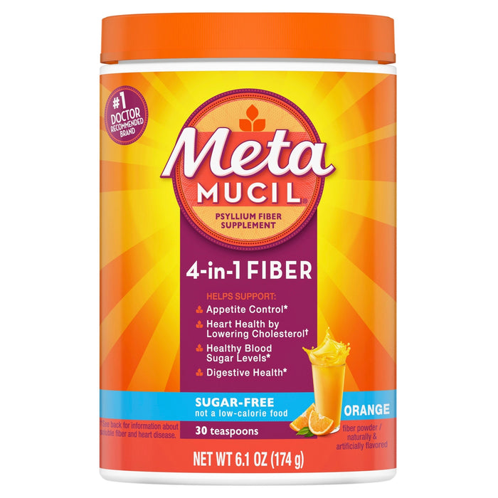 Metamucil Psyllium Fiber Supplement Powder Sugar Free Orange