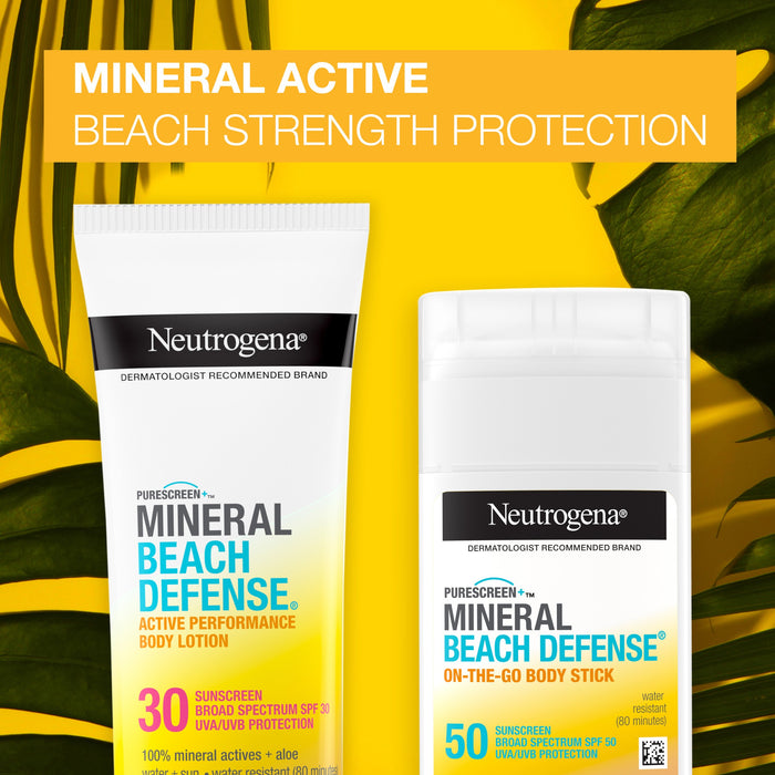 Neutrogena Purescreen+ Beach Defense Performance Mineral Sunscreen Lotion SPF 30 - 88ml