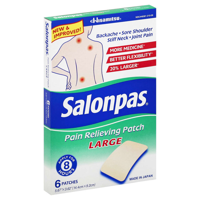 Salonpas 8-Hour Pain Relieving Patch Large - 6 Ct