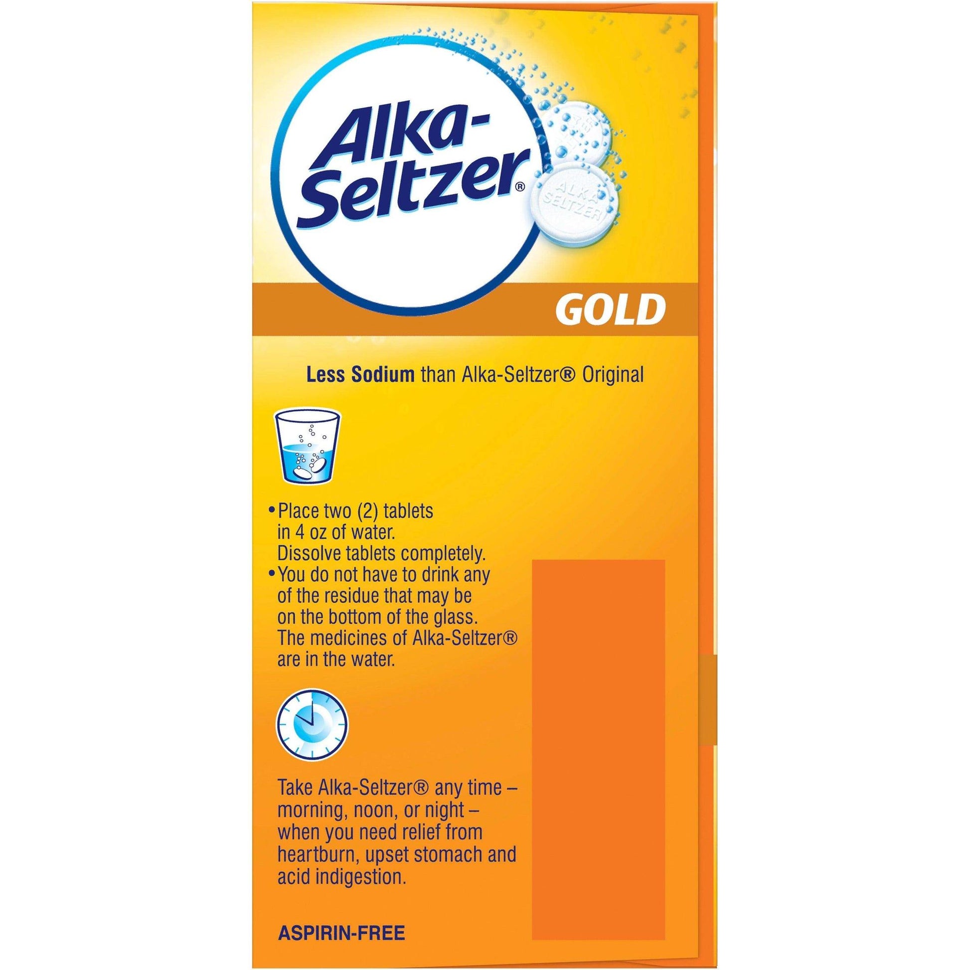 Alka-Seltzer Heartburn Relief Effervescent Tablets Gold - 36 Count - Shop Home Med