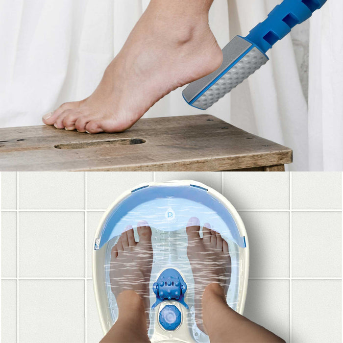 Pursonic Foot Spa Massager with Tea Tree Salt Scrub & Callus Remover