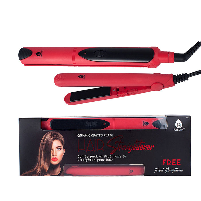 Pursonic Professional Salon Quality Flat Iron Hair Straightener With A Free Travel Straightener