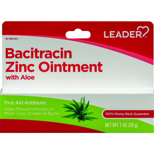 Leader Bacitracin Zinc Ointment With Aloe - 1 Oz