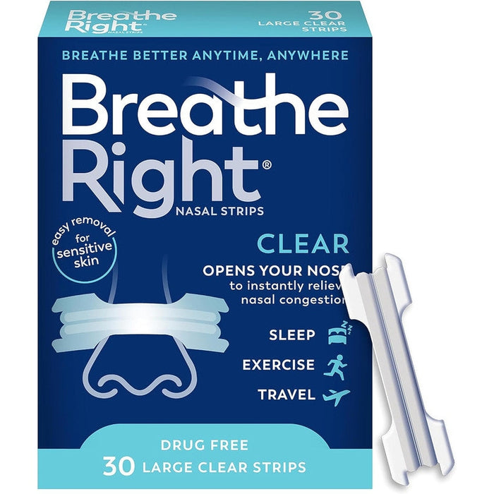 Breathe Right Original Clear Nasal Strips Large