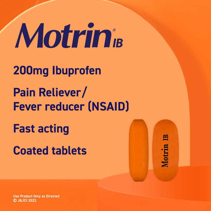 Motrin IB Ibuprofen 200mg Tablets for Pain & Fever Relief