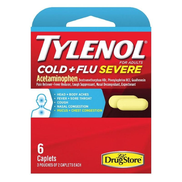 Tylenol Cold + Flu Severe Acetaminophen Caplets - 6 Packs x 6 Count