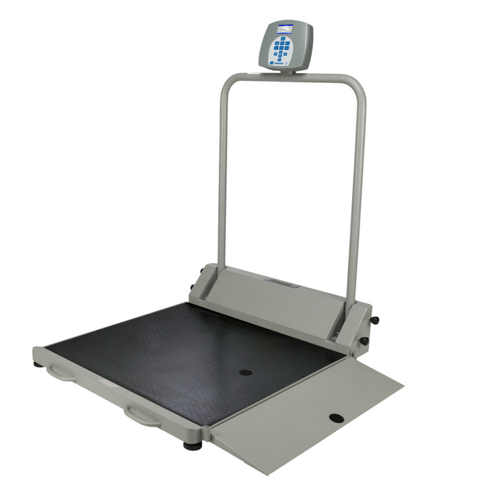 Báscula digital para rampa de silla de ruedas con plataforma grande