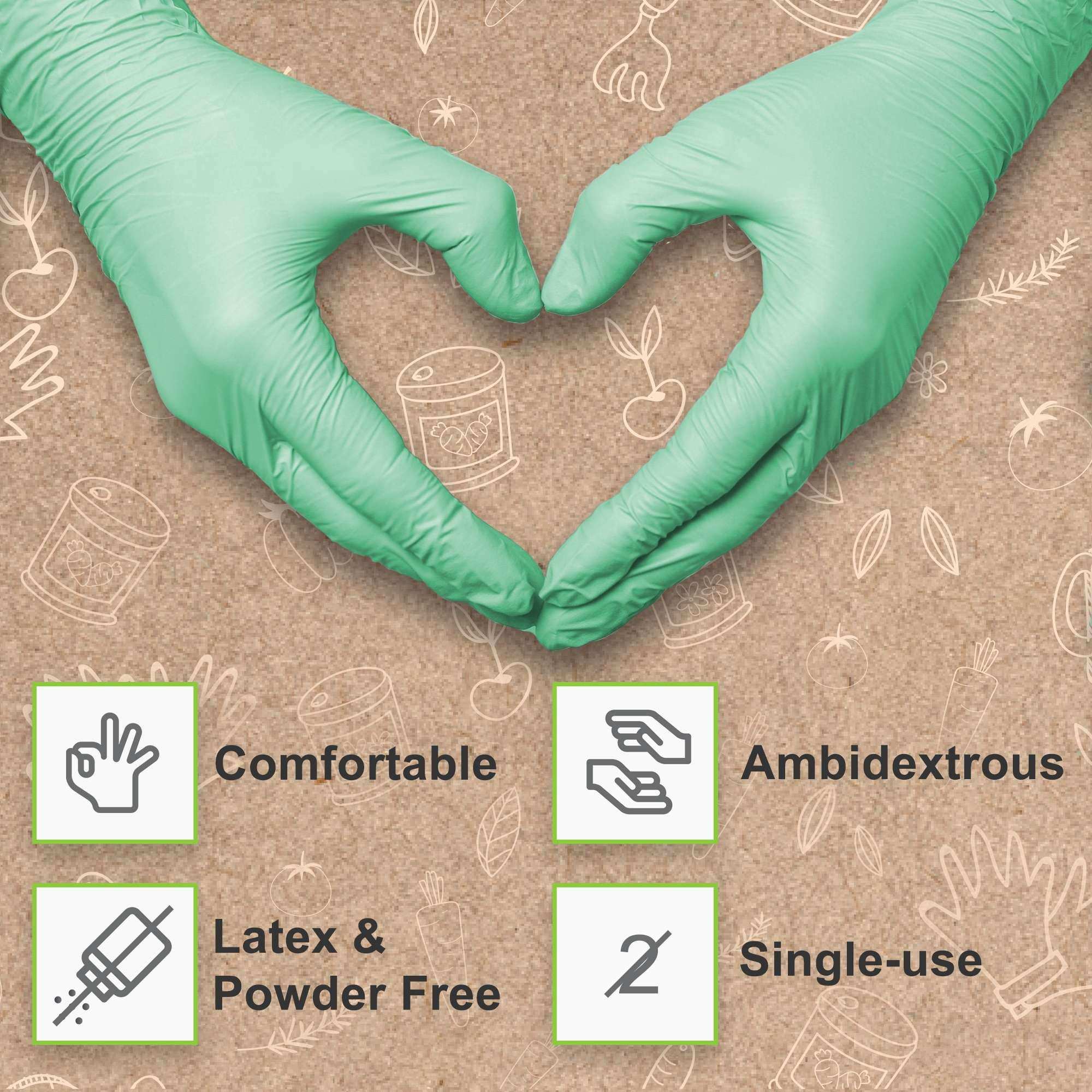 FifthPulse Biodegradable Disposable Nitrile Gloves Green – 150 Count - Shop Home Med