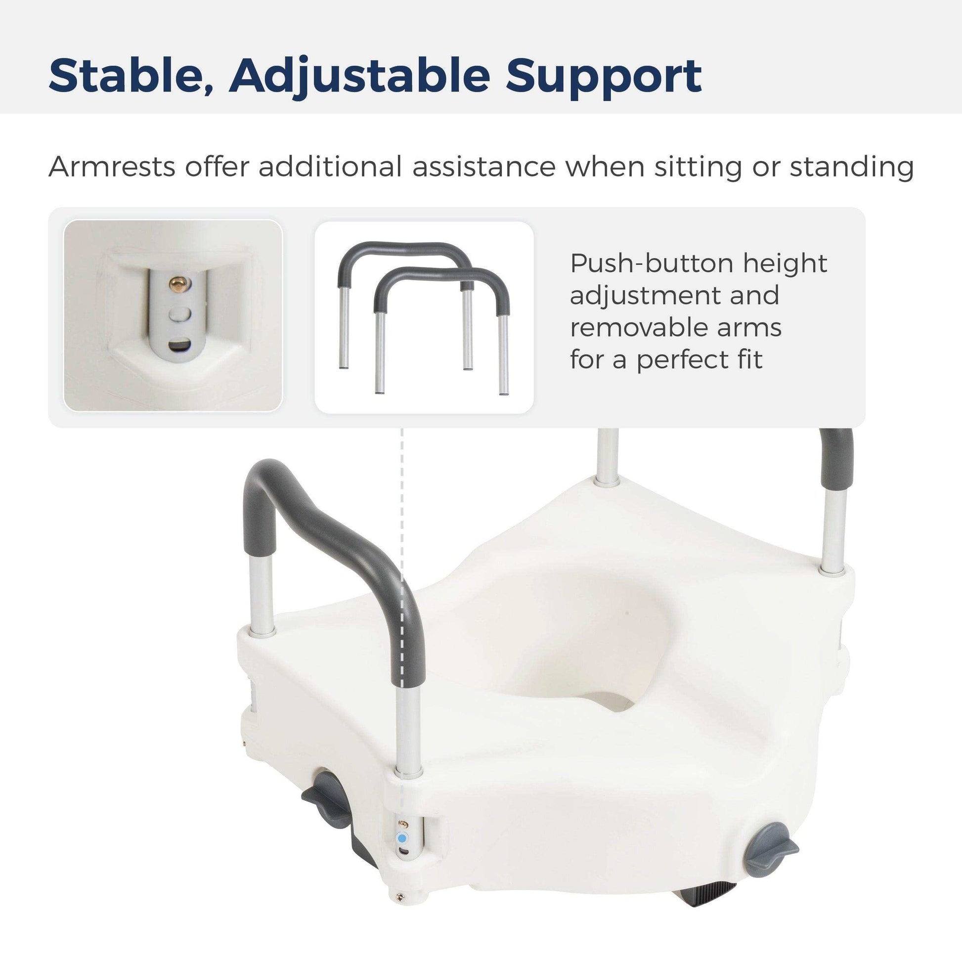 Drive Medical PreserveTech Secure Lock Raised Toilet Seat - 5" Height - Shop Home Med