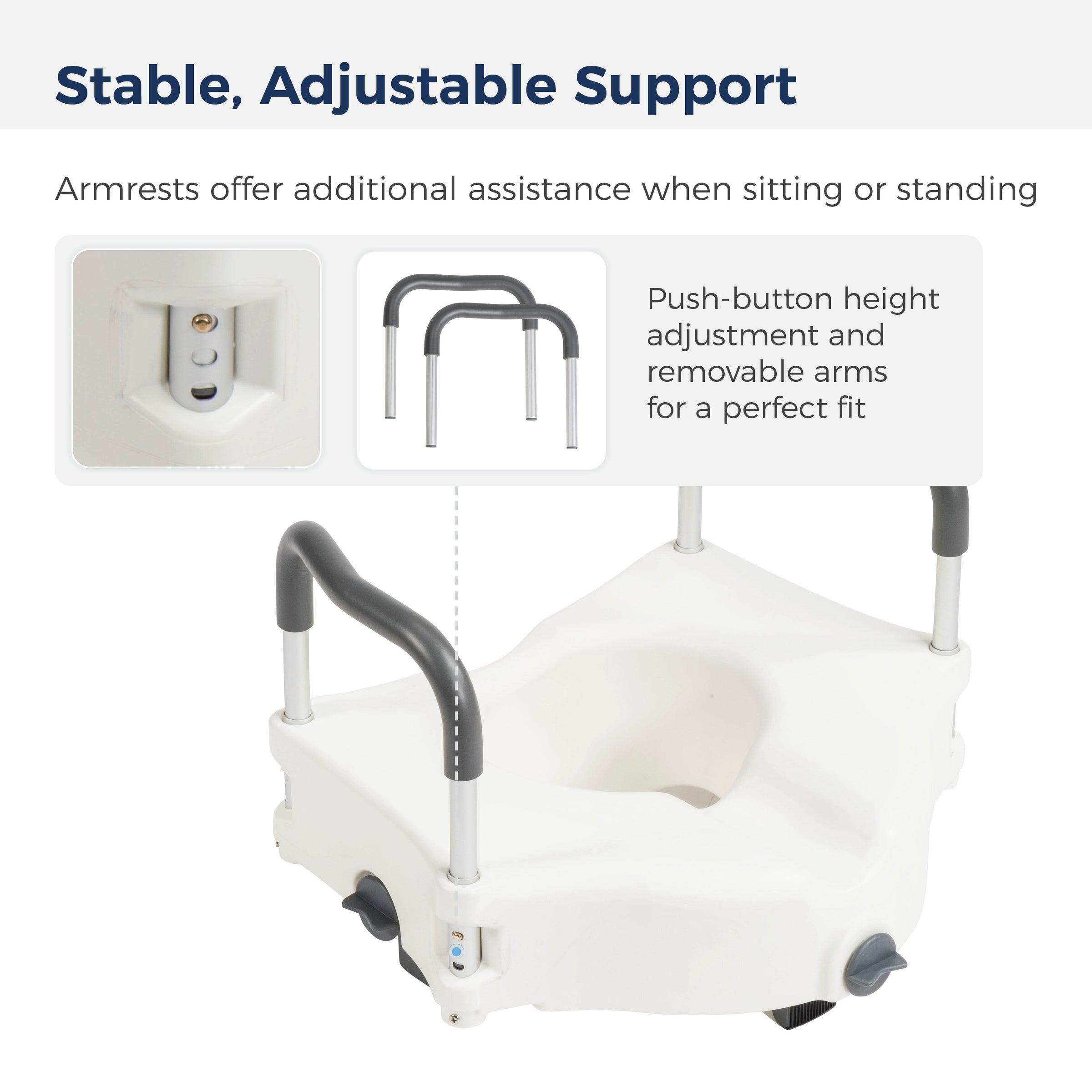 Drive Medical PreserveTech Secure Lock Raised Toilet Seat - 5" Height - Shop Home Med