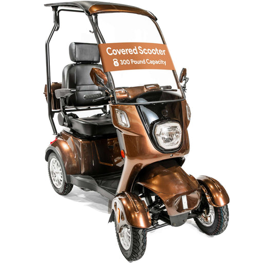 Electric Covered Mobility Scooter with Canopy and Windshield